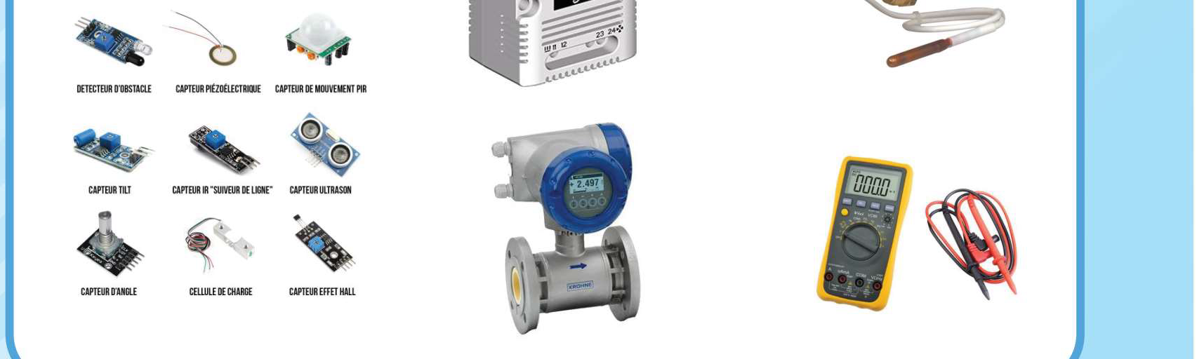 Détection, mesure & instrumentation — Capteurs, débitmètres, multimètres et instruments de mesure industrielle.